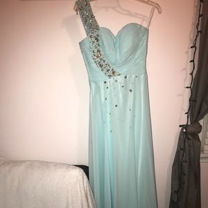 Teens maxi one shoulder strap pageant/formal dress